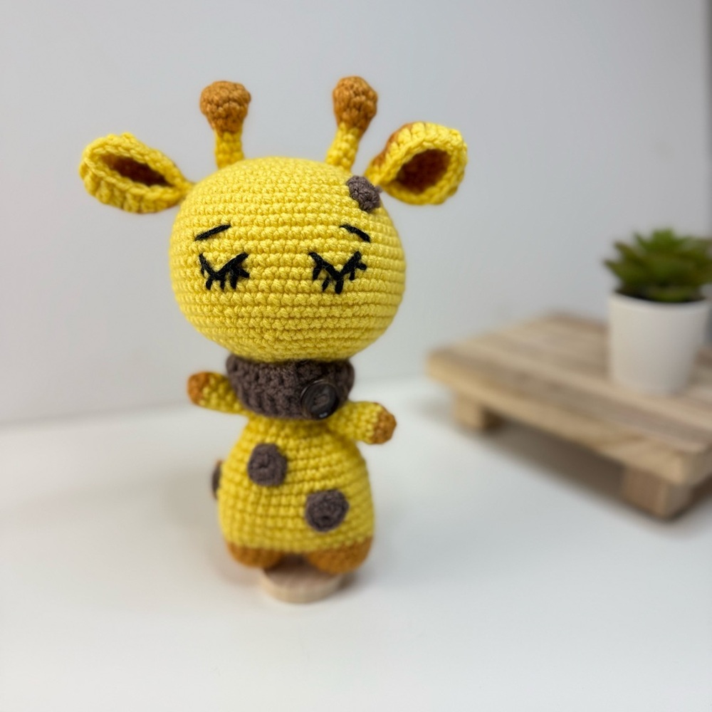 Handcrafted Sleeping Baby Giraffe Crochet Amigurumi